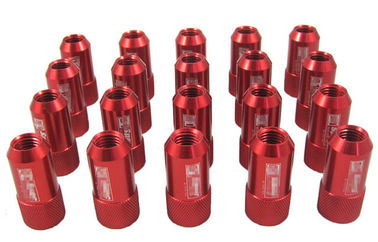 Çin Kırmızı 40mm Alüminyum Yarış Diskli Lug Somunları Anahtarlı / Kilitli Honda için Fabrika