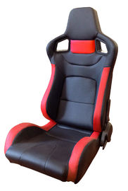 PVC ayarlanabilir kırmızı ve siyah yarış koltukları / tek kaymak ile spor araba koltuğu